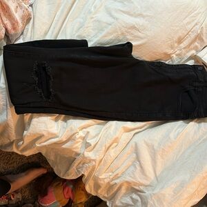 American Eagle size 14s Black Jeans skinny with distressed knees